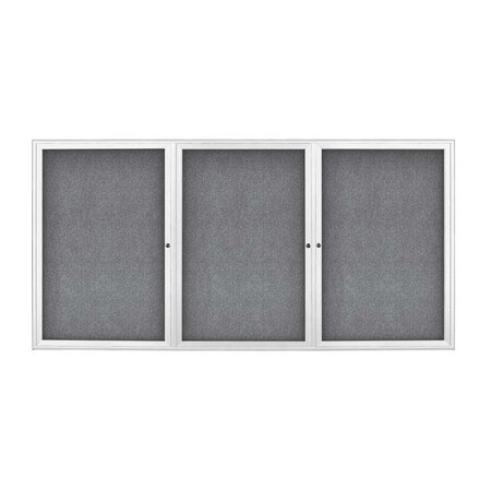 United Visual Products Sliding Door Indoor Enclosed Corkboard, 9 UV9030ACS-SATIN-APRICOT